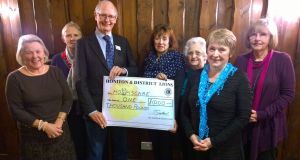 Lions Ladies presenting the 1000 cheque