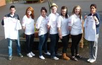 The 5 pupils and two members of staff with T shirts ready for Ethiopia  