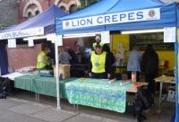 Setting up the Lions BBQ Stand