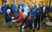 Lions Ed and Tom presenting £100 to Scouts